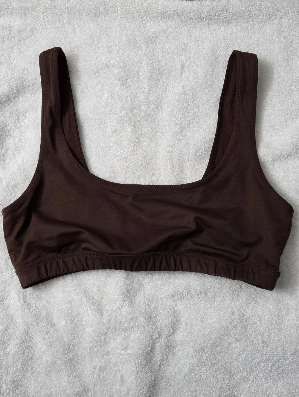 Skims Tank Bikini Top in Cocoa size large Signature Swim